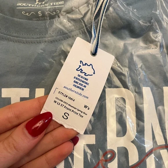 NWT Southern Tide Mountain Blue Front Print Tee Women’s - Picture 6 of 8